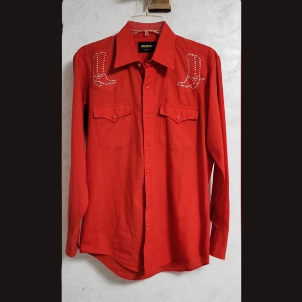 Vintage Roebucks red cowboy western size Med